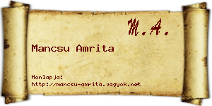 Mancsu Amrita névjegykártya